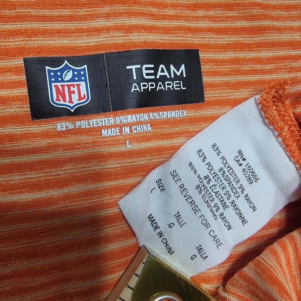 NFL Team Apparel Cincinnati Bengals Womens L Short Sleeve V Neck Stripped Shirt - Picture 6 of 8